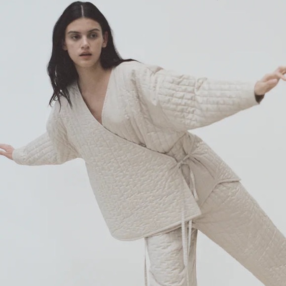 Deiji Studios The Curved Quilt Jacket in Fawn - Picture 4 of 13